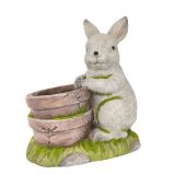 Bunny with Pot Planter Grey 34cm 