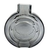 Tommy Round Glass Vase Steel Sm 16.5cm 