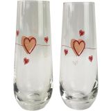 Love Champagne Glass Pink 16cm (S/2)