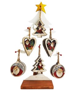 Santa in Bauble, Tree & Star Decoration 