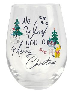 We Woof You a Merry Christmas Wine Glass