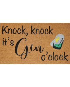 Gin O'Clock Doormat Black 45x75cm 
