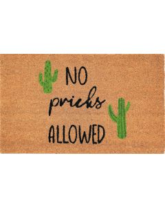 No Pricks Allowed Doormat Black & Green 