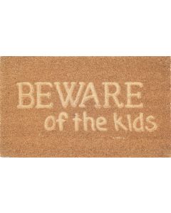 Beware Of The Kids Doormat Natural 45x75