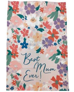 Best Mum Floral Tea Towel Colourful Lg 6